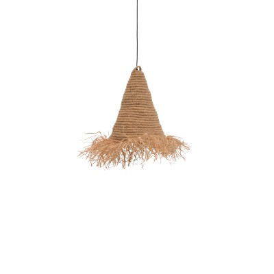 Plafonnier suspension luminaire jute avec abat jour 35x40 cm
