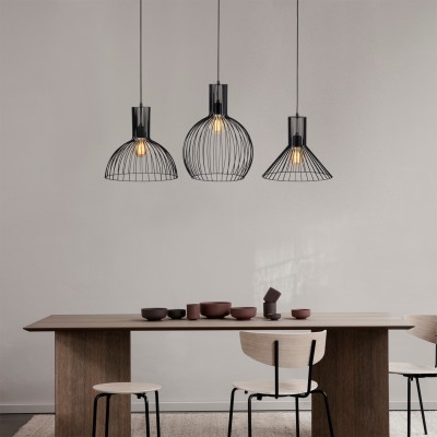 Suspension À Hauteur Réglable En Métal Fellini - 3 Suspensions - L.145 X H. 70/124 Cm