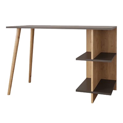 Bureau Volet bois chêne anthracite 114x56x76 cm