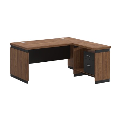 Bureau réversible Oscar bois teinte noyer anthracite 200x100x76cm