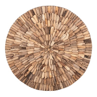 Décoration murale bois flotté naturel D100x6 cm