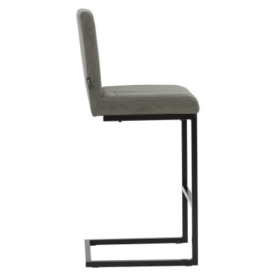 Tabouret de bar en tissu gris

